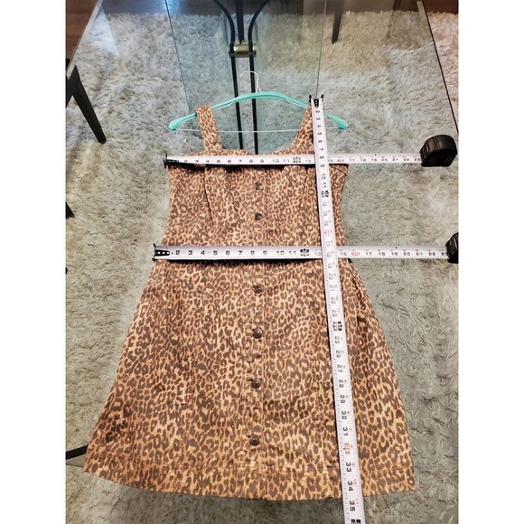 Jessica Simpson Taye Wildcat Brown Animal Print Denim Knee Length Dress Large - Picture 10 of 11